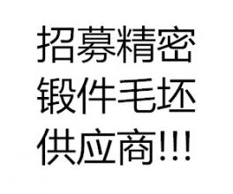 招募精密鍛件毛坯供應商